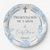 Presentación 3 años Papieren Borden Butterflys Bordje (Voorkant)