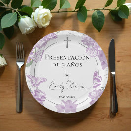 Presentación 3 años Papieren Borden Butterflys Bordje