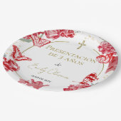 Presentación 3 años Papieren Borden Vlinders Rood Papieren Bordje (Gekanteld)