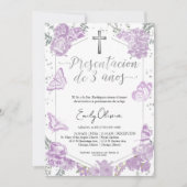 Presentación 3 años Spaanse uitnodiging vlinder (Voorkant)