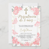 Presentación 3 años Spaanse uitnodiging vlinder (Voorkant)