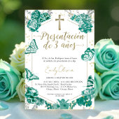 Presentación 3 años Spaanse uitnodiging vlinder