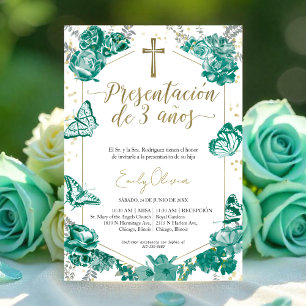 Presentación 3 años Spaanse uitnodiging vlinder