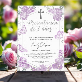 Presentación 3 años Spaanse uitnodiging vlinder