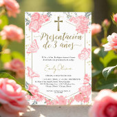 Presentación 3 años Spaanse uitnodiging vlinder