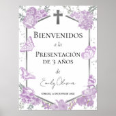 Presentación 3 años Welkomstbord Butterflys Poster (Voorkant)