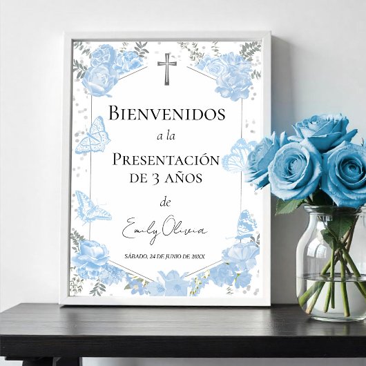 Presentación 3 años Welkomstbord Butterflys Poster