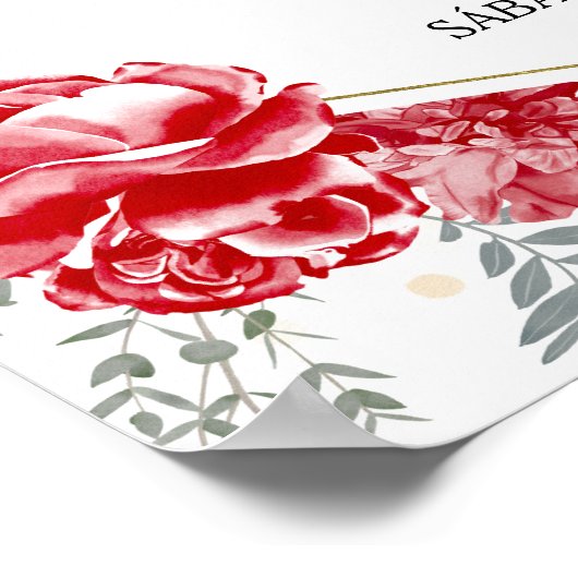 Presentación 3 años Welkomstbord Butterflys Rood Poster (Hoek)