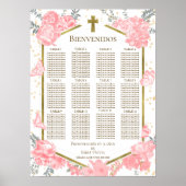 Presentación 3 años zitplaatsen kaart teken vlinde poster (Voorkant)