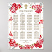 Presentación 3 años zitplaatsen kaart teken vlinde poster (Voorkant)