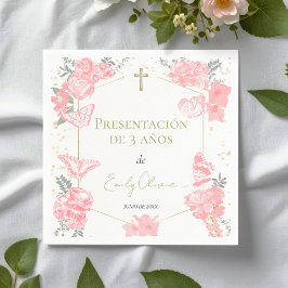 Presentación de 3 años Napkins Butterflys Roze Servet