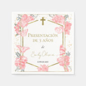 Presentación de 3 años Napkins Butterflys Roze Servet (Voorkant)
