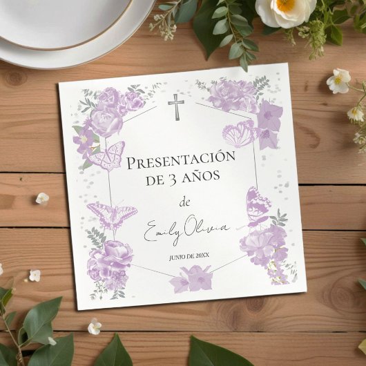 Presentación de 3 años Napkins Butterflys Servet