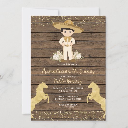 Presentación de tres años invitación niño Birthday Kaart (Voorkant)