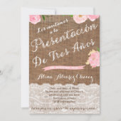 Presentación de Tres años, invitación presentación Kaart (Voorkant)