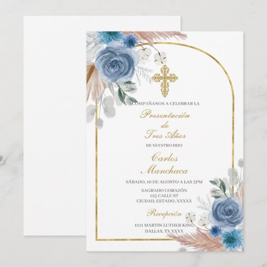 Presentación de tres años kaart (Voorkant / Achterkant)