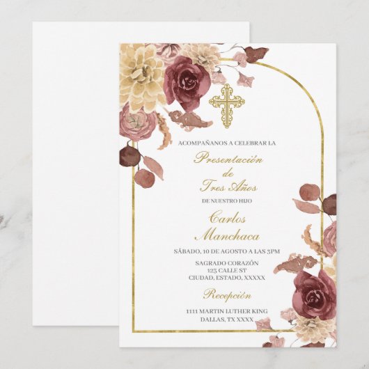 Presentación de tres años kaart (Voorkant / Achterkant)