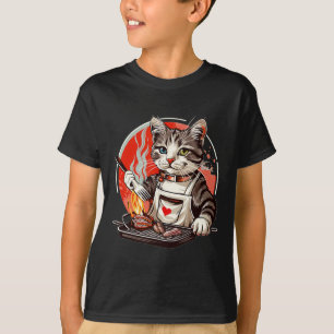 presentatie van BBQ-liefhebbende kattenoutfit T-shirt