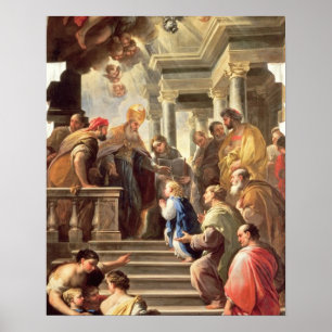 Presentatie van de maagd in de tempel (olie poster