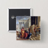 Presentatie van de maagd in de tempel vierkante button 5,1 cm (Voorkant /achterkant)