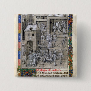 Presentatie van het boek aan Philippe Le Bon Vierkante Button 5,1 Cm