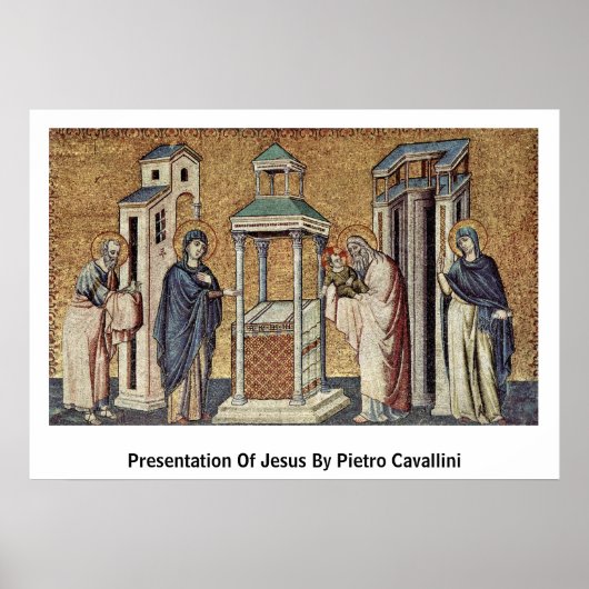Presentatie van Jezus door Pietro Cavallini Poster (Voorkant)