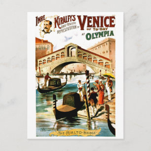Presentatie van Venetië in Olympia, vintage Briefkaart