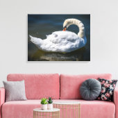 Presenteren witte zwaan uitzicht canvas print (Insitu (Woonkamer))