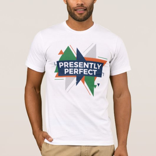 Presently Perfect Abstract Modern Design T-Shirt (Voorkant)