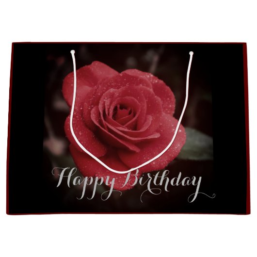 Presentpåse med ros groot cadeauzakje (Voorkant)