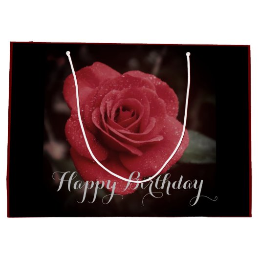 Presentpåse med ros groot cadeauzakje (Achterkant)