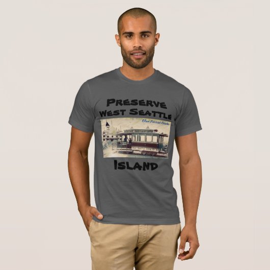 Preserve West Seattle Island T-Shirt Cable Car (Voorkant volledig)