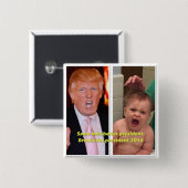 President 2016-toets vierkante button 5,1 cm (Voorkant /achterkant)