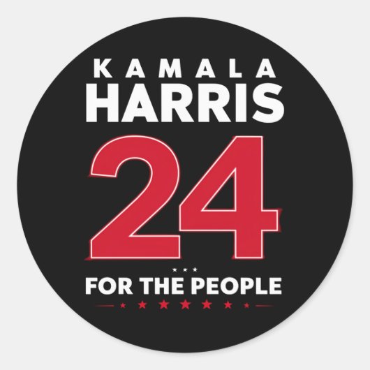 President 47 Kamala Harris 2024 Steun Mevrouw Ronde Sticker (Voorkant)