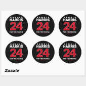 President 47 Kamala Harris 2024 Steun Mevrouw Ronde Sticker (Vel)