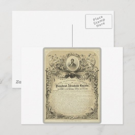 President abe lincoln inauguratio briefkaart (Voorkant / Achterkant)