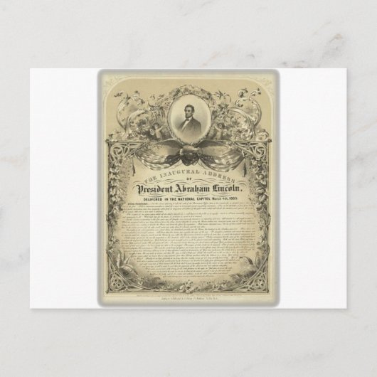 President abe lincoln inauguratio briefkaart (Voorkant)