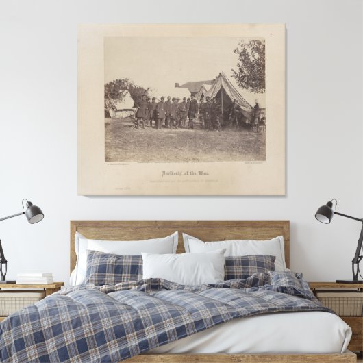 President Abe Lincoln over het slagveld Antietam Canvas Afdruk (Insitu (Slaapkamer))