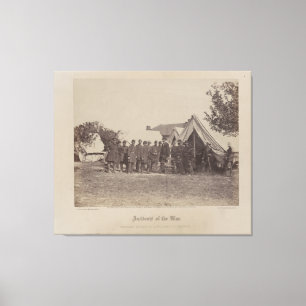 President Abe Lincoln over het slagveld Antietam Canvas Afdruk