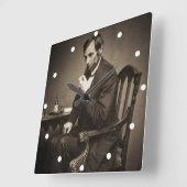 PRESIDENT ABRAHAM LINCOLN 1862 STEREOVIEW VIERKANTE KLOK (Hoek)
