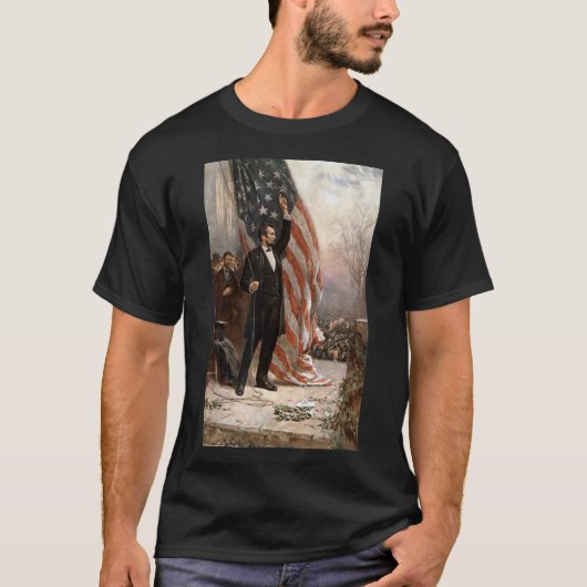 President Abraham Lincoln en The American Flag T-shirt (Voorkant)