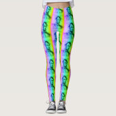 President Abraham Lincoln Funny Rainbow Typography Leggings (Voorkant)