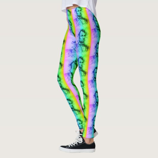 President Abraham Lincoln Funny Rainbow Typography Leggings (Links)