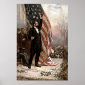 President Abraham Lincoln geeft een toespraak Poster (Voorkant)