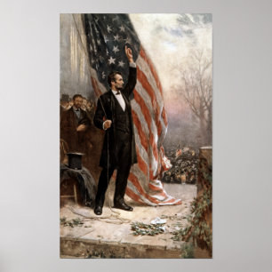 President Abraham Lincoln geeft een toespraak Poster