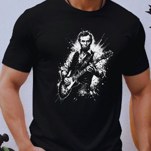 President Abraham Lincoln Gitaar spelend T-shirt