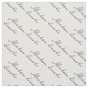 President Abraham Lincoln Handschrift Handtekening Stof