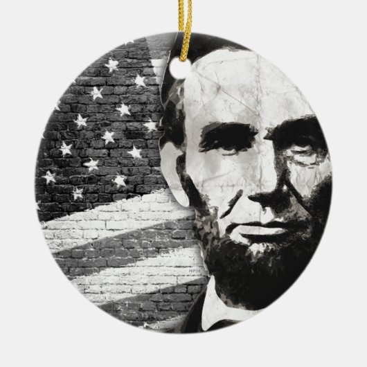 President Abraham Lincoln Keramisch Ornament (Voorkant)