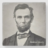 President Abraham Lincoln Marble Coaster Stenen Onderzetter (Voorkant)