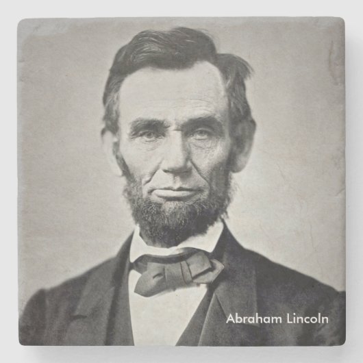 President Abraham Lincoln Marble Coaster Stenen Onderzetter (Voorkant)